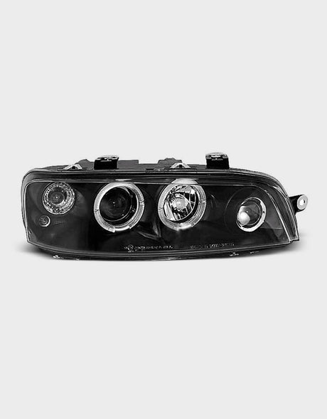 Fiat Punto 2 1999-2003 Fari Anteriori Angel Eyes a LED Nero