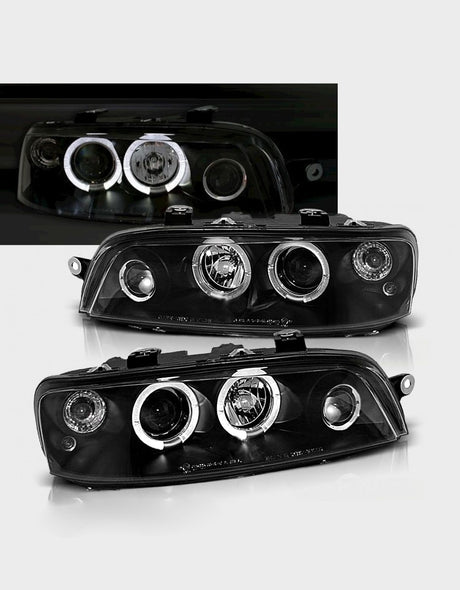 Fiat Punto 2 188 1999-2003 Fari Anteriori Angel Eyes a LEDFiat Punto 2 1999-2003 Fari Anteriori Angel Eyes CCFL a LED