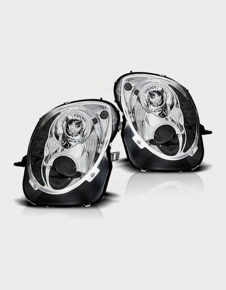 Alfa Mito 2008-2018 Fari Anteriori Con Vere Luci Diurne LED - Cromato