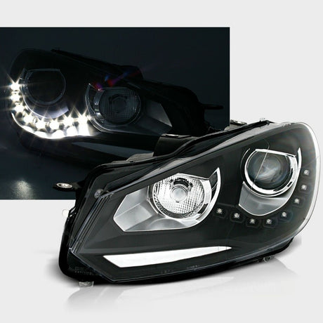 VW Golf 6 2008-2012 Fari Anteriori Con Vere Luci Diurne LED