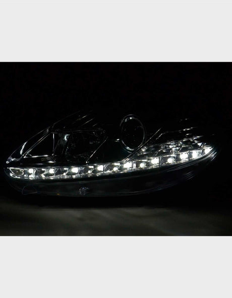 Fiat Punto EVO 199 2009-2012 Fari Anteriori Cromati DRL LED