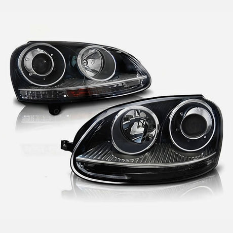 VW Golf 5 1K 2003-2008 Fari Anteriori Fanali in Ottica GTI - Nero