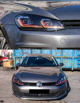 VW Golf 7 2012-2017 Fari Anteriori LED Dinamico GTI Look in ottica Facelift Golf 7.5