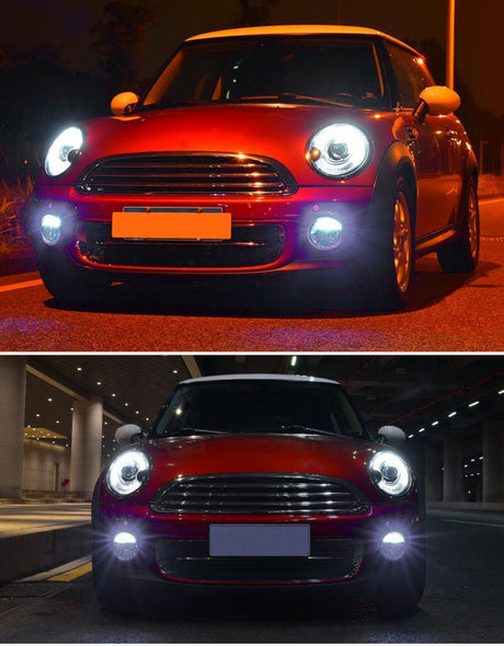 Mini R56 R57 2006-2014 Fari Anteriori Luci Diurne LED Fanali Neri!