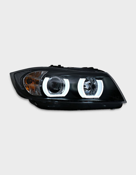 BMW Serie 3 E90 E91 2005-2008 Fari Anteriori Xenon Angel Eyes 3D U-LED