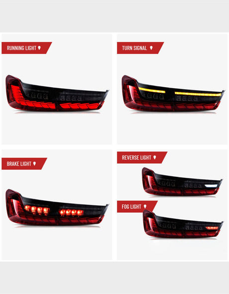 BMW Serie 3 G20 Berlina 2018-2022 Fari Posteriori Full LED Dinamico | Rosso / Fumo