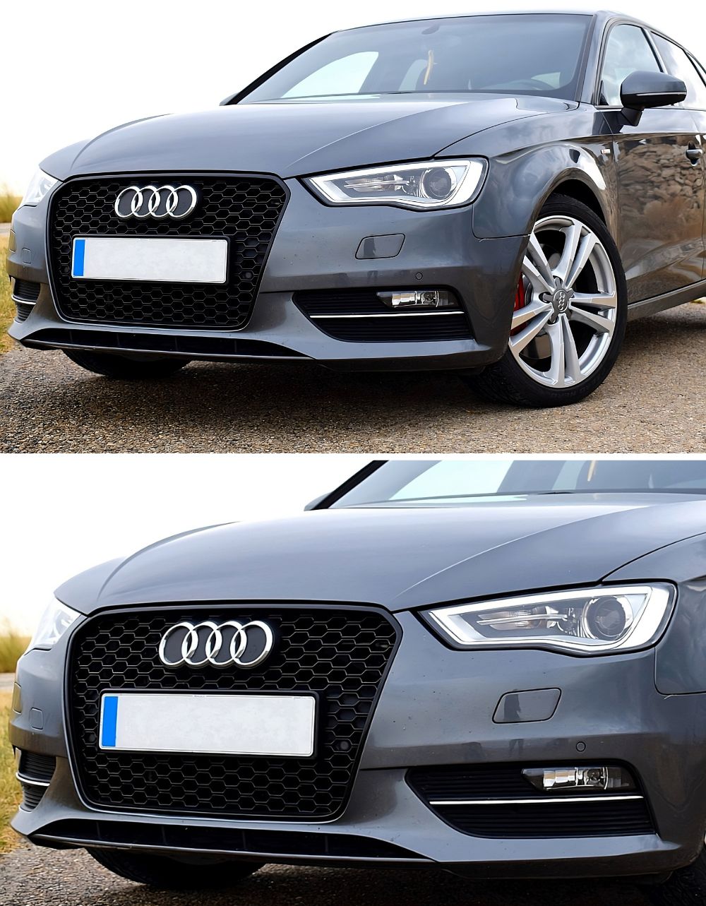 Audi A3 8V 2012-2016 Griglia RS3 Mascherina a Nido D'ape Calandra Nero Lucido