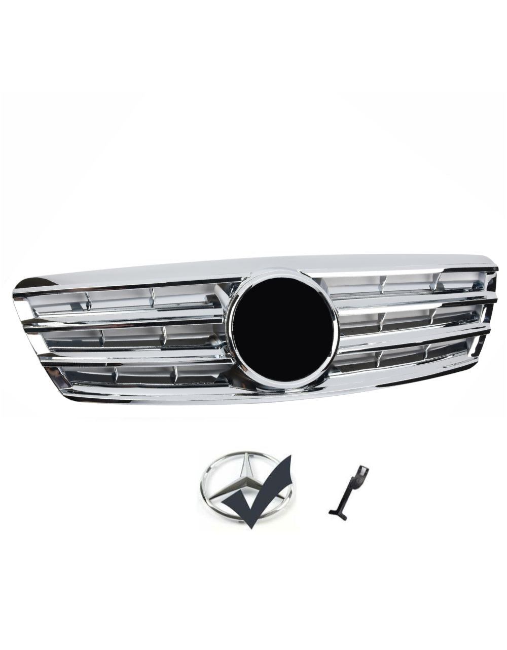 Mercedes C W203 2000-2007 Griglia Radiatore Cromata Look AMG