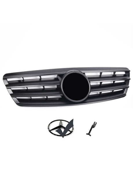 Mercedes C W203 2000-2007 Griglia Anteriore Nero Opaco AMG Look