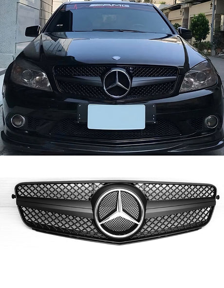 Mercedes C W204 2007-2014 Griglia Anteriore Look AMG Nero Opaco