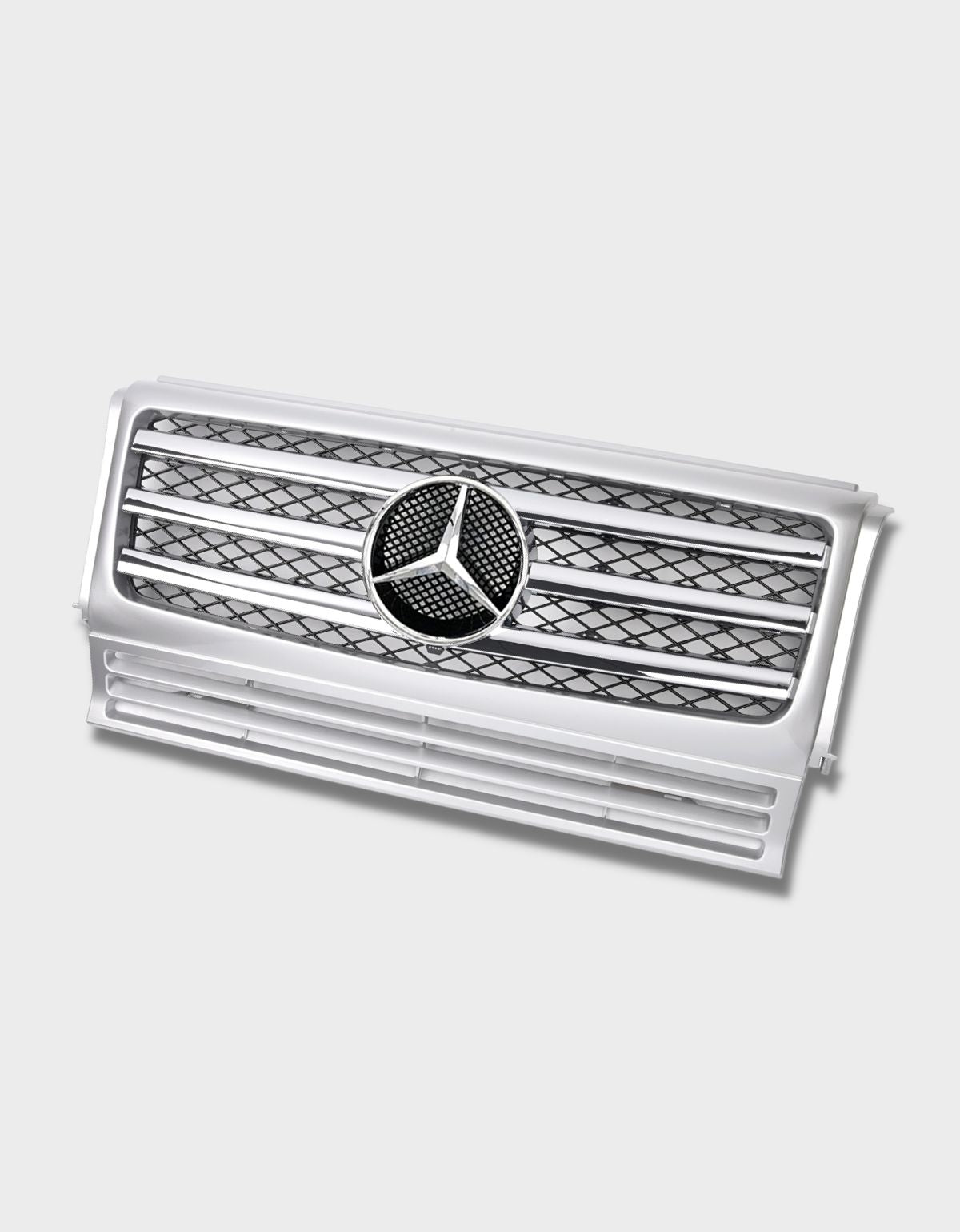 Mercedes G W463 1990-2017 Griglia Radiatore Sport Argento con profili cromati