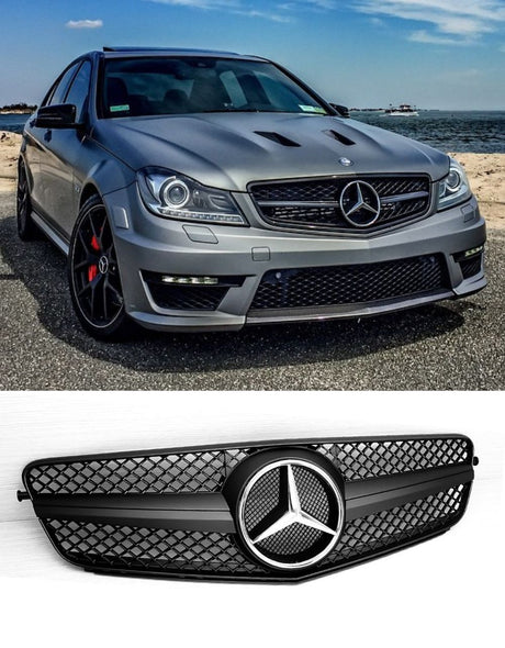 Mercedes Coupe C204 2011-2014 Griglia Anteriore Look AMG Nero Opaco