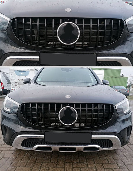 Mercedes GLC X253 C253 2015-2019 Griglia Panamericana Nero lucido in ottica GLC63 AMG