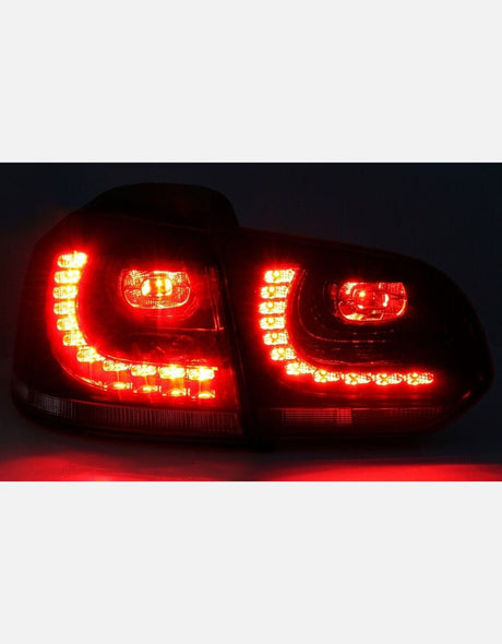 VW Golf 6 2008-2012 Fanali Posteriori LED Nero Fumo GTI Look